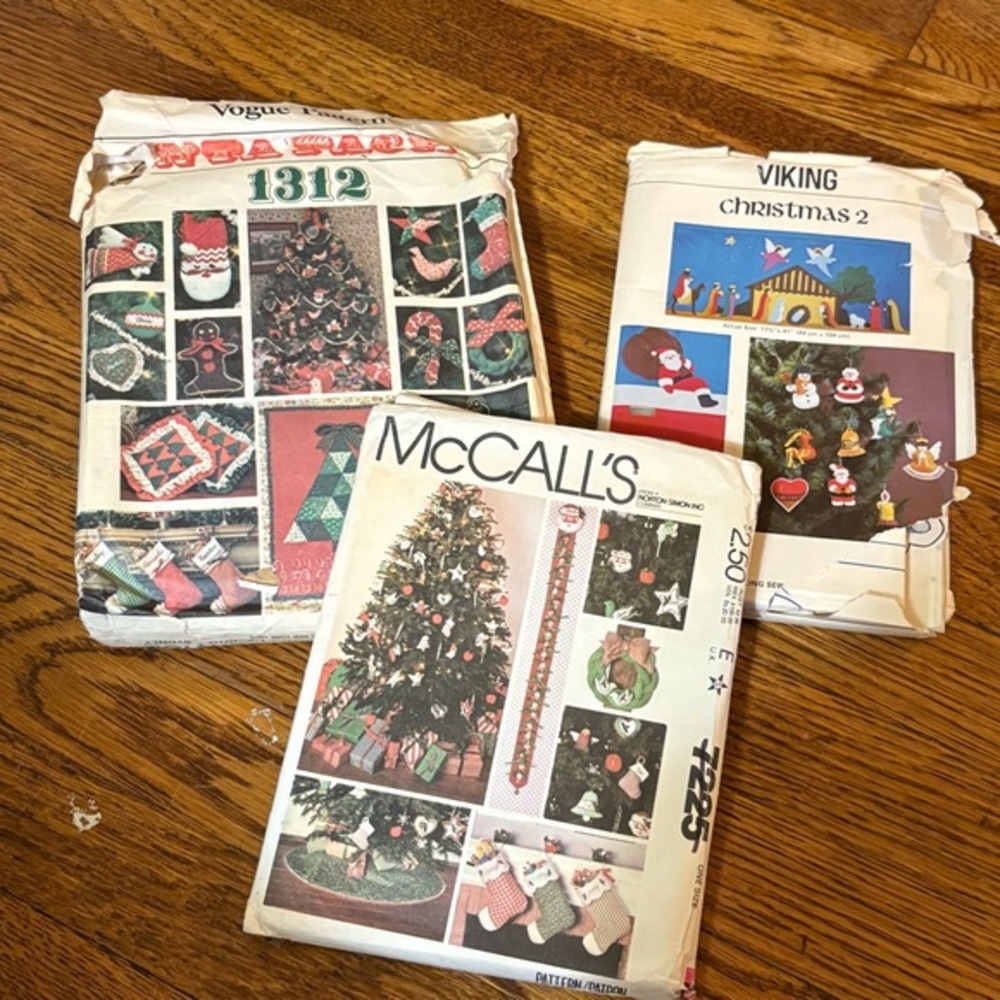 Vintage Christmas Holiday Craft Patterns Viking McCall’s Vogue Patterns
